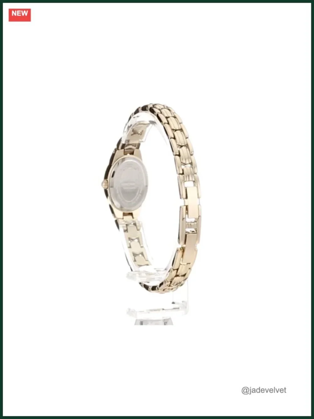 Oval Faceted Crystal Bracelet Watch Analog Quartz Gold